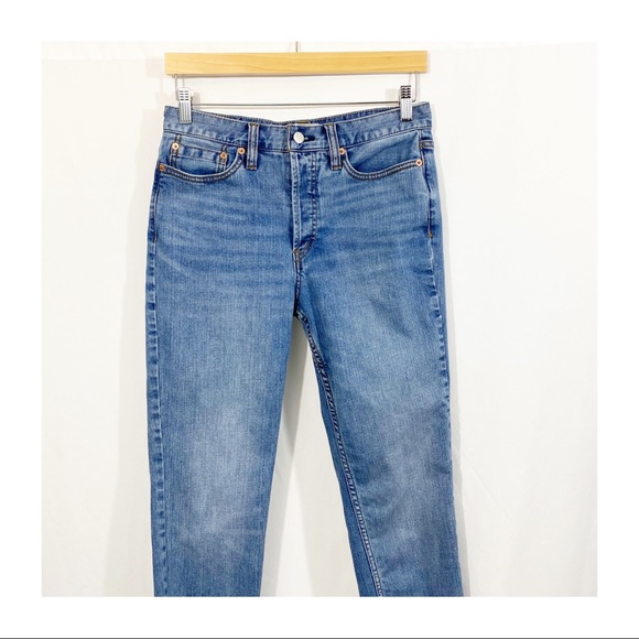 Free People High Rise Straight Crop Fray Leg Denim Jeans - Picture 3 of 11